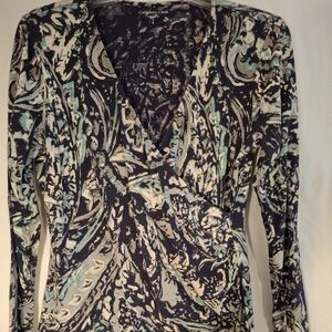 Coldwater Creek Cross Over Paisley Print Top in Size Small
